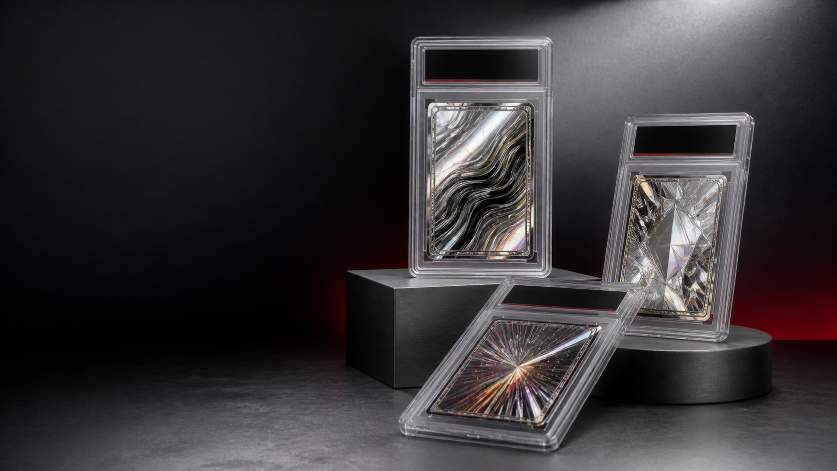 Concept illustration of collectible card holders